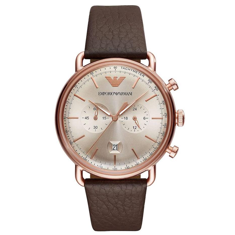 Emporio Armani Ar11106 Men S Aviator Brown Watch