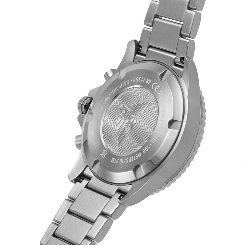 Emporio Armani Ar11360 Men S Diver Chronograph Steel Watch