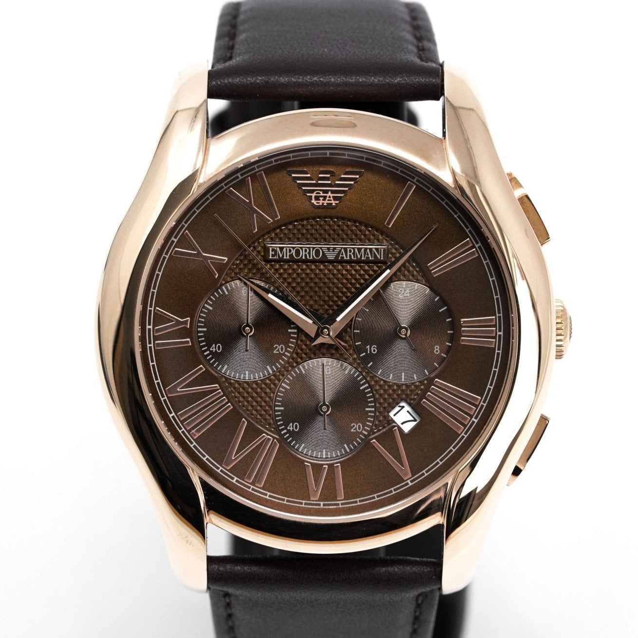 Emporio Armani Ar1701 Men S Chronograph Rose Gold Pvd Watch