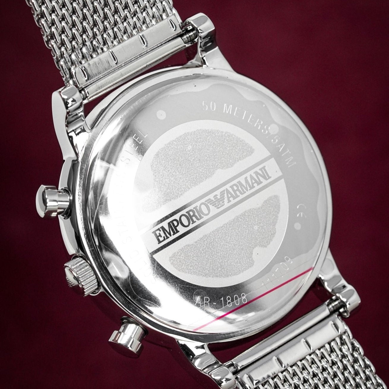 Emporio Armani Ar1808 Men S Luigi Chronograph Mesh Watch