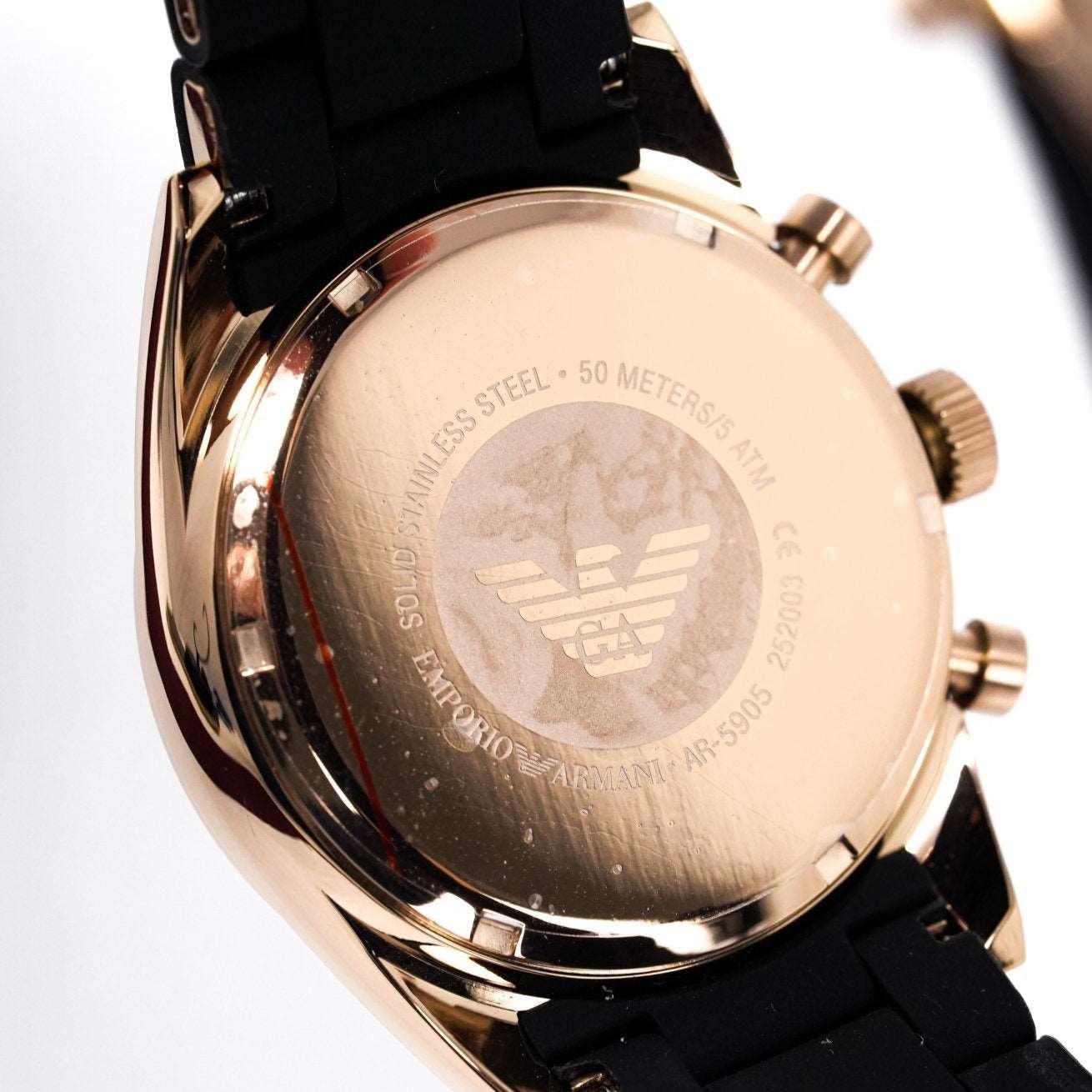 Emporio Armani Ar5906 Ladies Sportivo Chronograph Rose Gold Pvd Watch