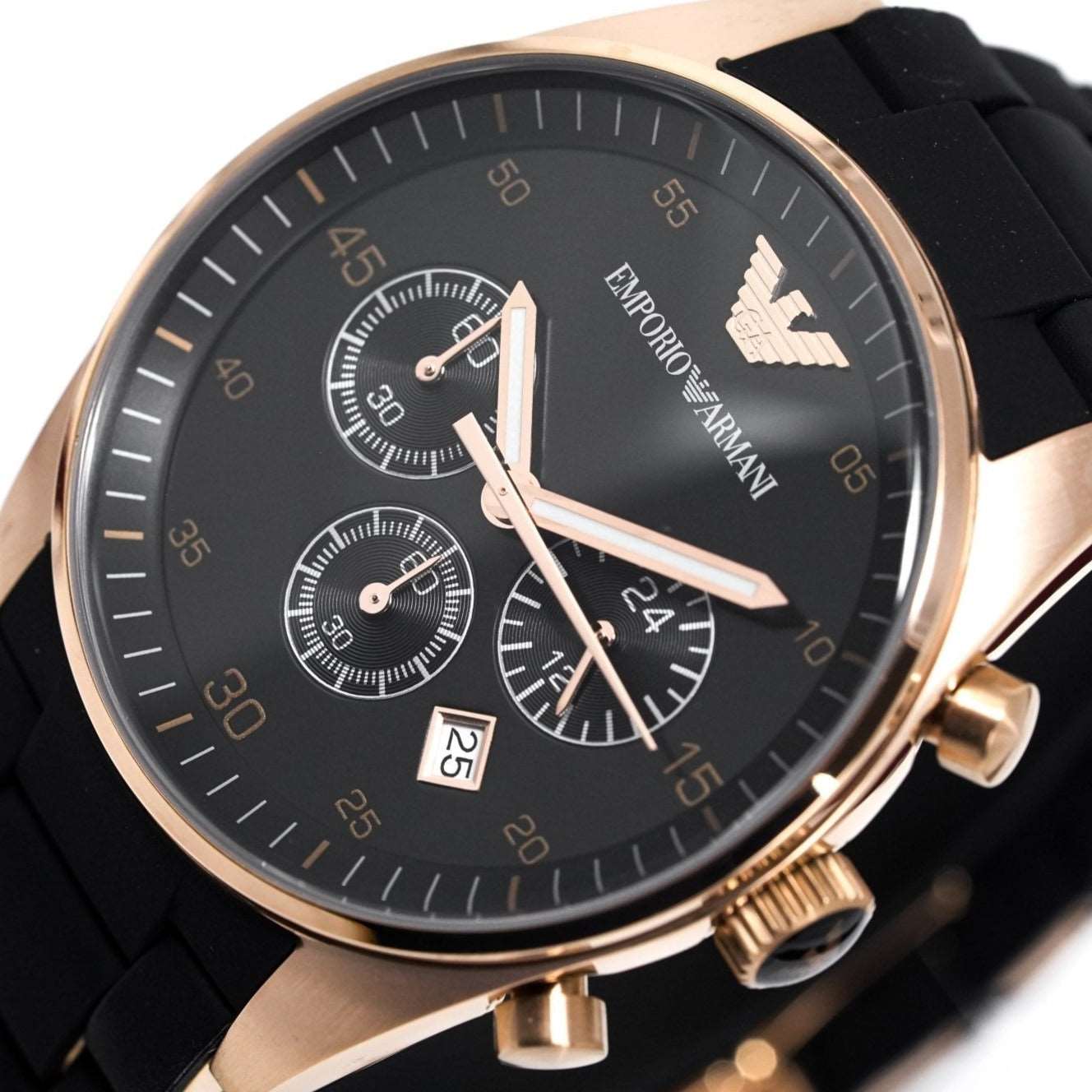 Emporio Armani Ar5906 Ladies Sportivo Chronograph Rose Gold Pvd Watch