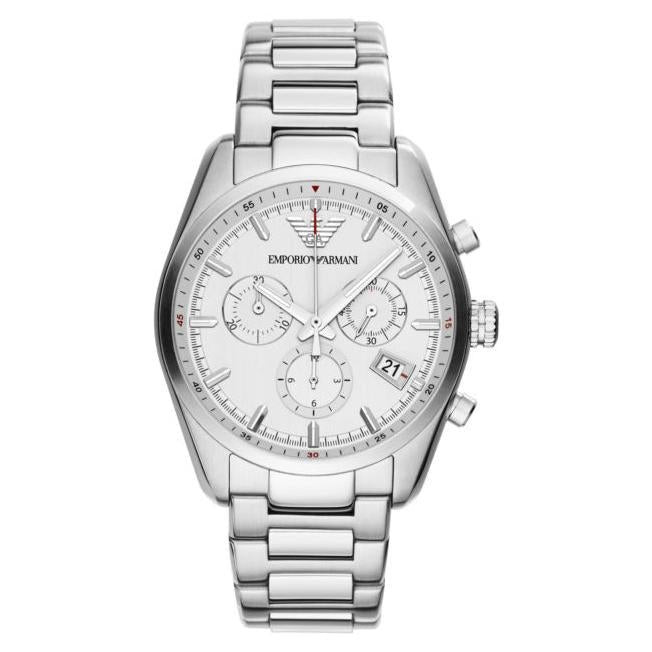 Emporio Armani Ar6013 Men S Sportivo Silver Chronograph Watch