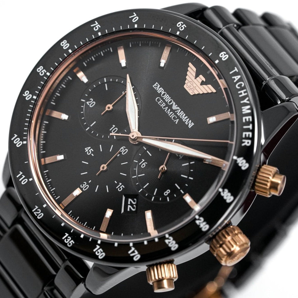 Emporio Armani Ar70002 Men S Mario Ceramic Chronograph Watch