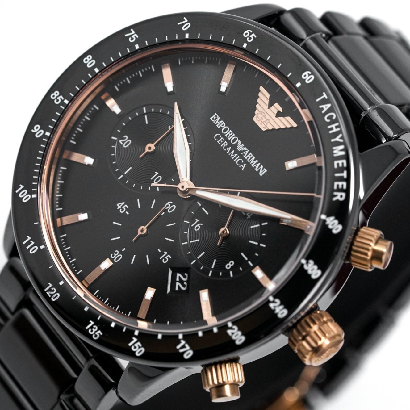 Emporio Armani Ar70002 Men S Mario Ceramic Chronograph Watch