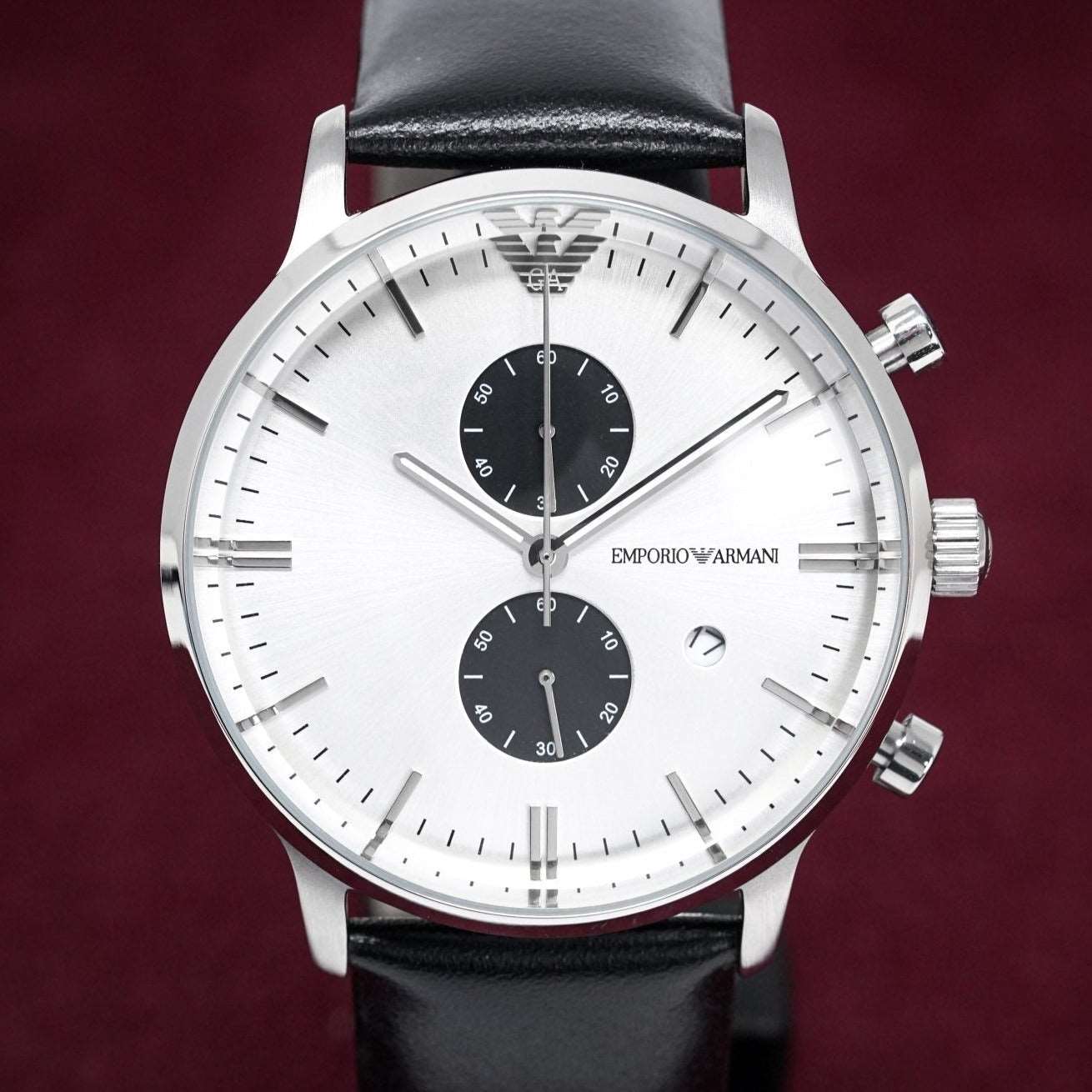 Emporio Armani Men S Ar0385 Chronograph Watch Black Watch