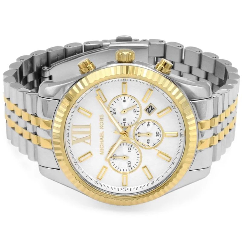 Michael Kors Mk8344 Men S Lexington Chronograph Two Tone Watch