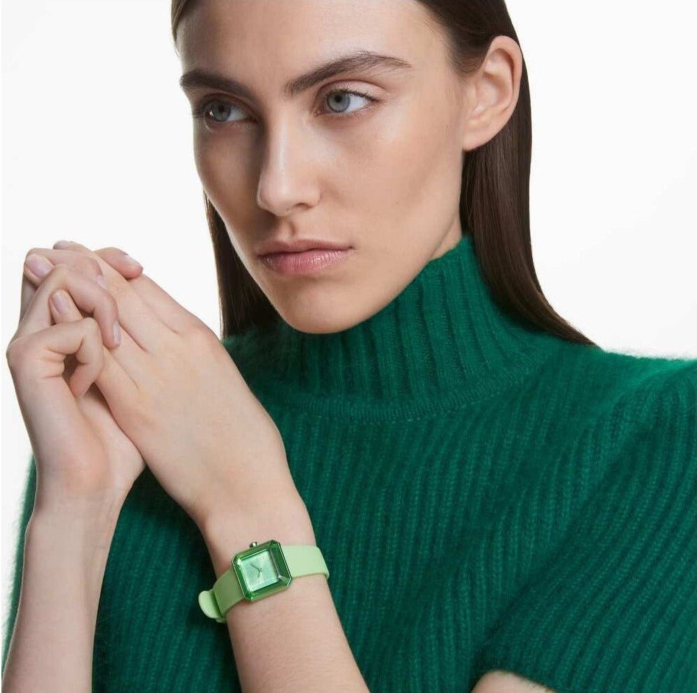 Swarovski Watch With Silicone Strap Green 5624379