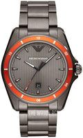 Emporio Armani Sigma Quartz Grey Dial Grey Steel Strap Watch For Men Ar11178