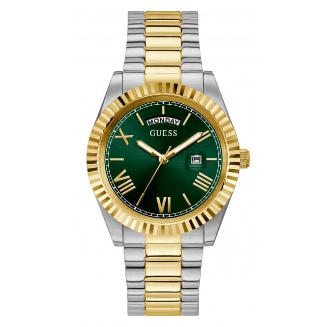 Guess Watches Gents Connoisseur Stainless Steel 2 Tone Watch Gw0265g8