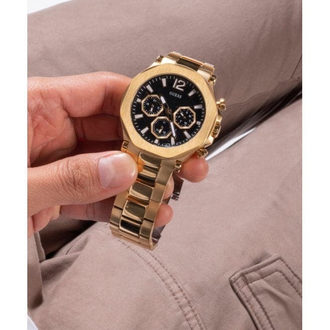 Guess Watches Gents Edge Stainless Steel Gold Watch Gw0539g2