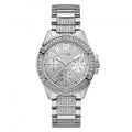 Guess Watches Guess Ladies Silver Crystals Glitz Dial Watch W1156l1