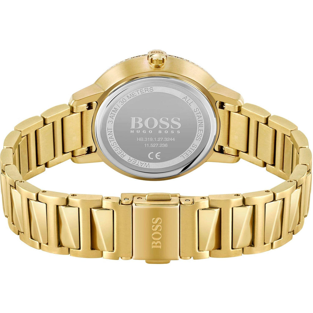 Hugo Boss Womens 1502541 Signature Gold Tone Stainless Steel Watch
