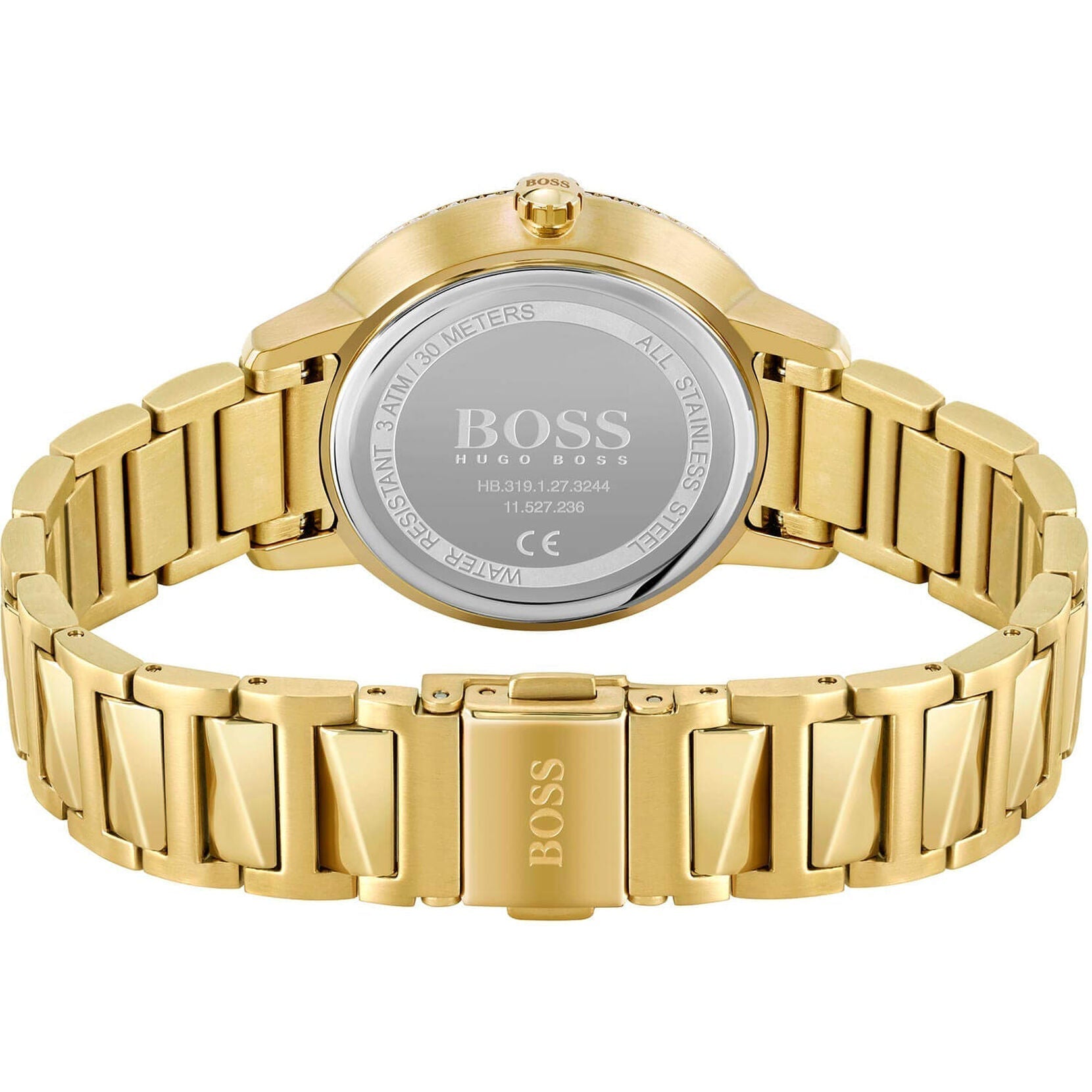 Hugo Boss Womens 1502541 Signature Gold Tone Stainless Steel Watch