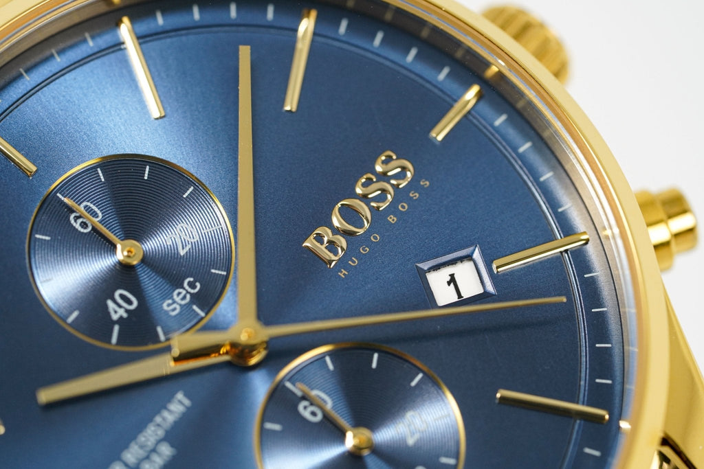 Hugo Boss Men S Watch Associate Yellow Gold Blue Hb1513841
