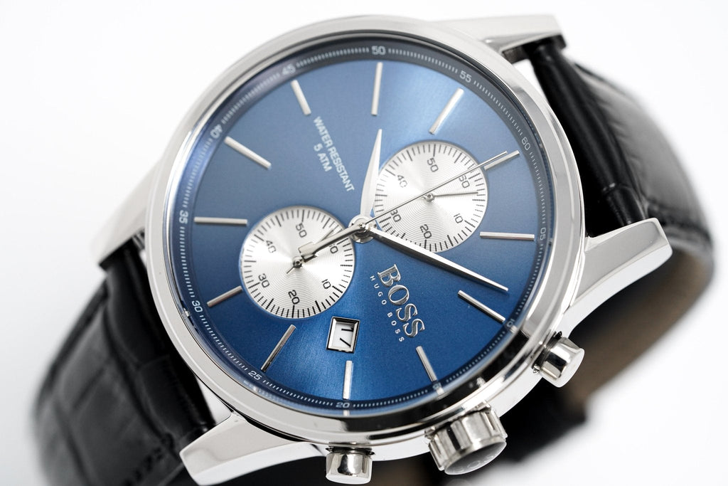 Hugo Boss Men S Watch Chronograph Blue Jet Leather Hb1513283