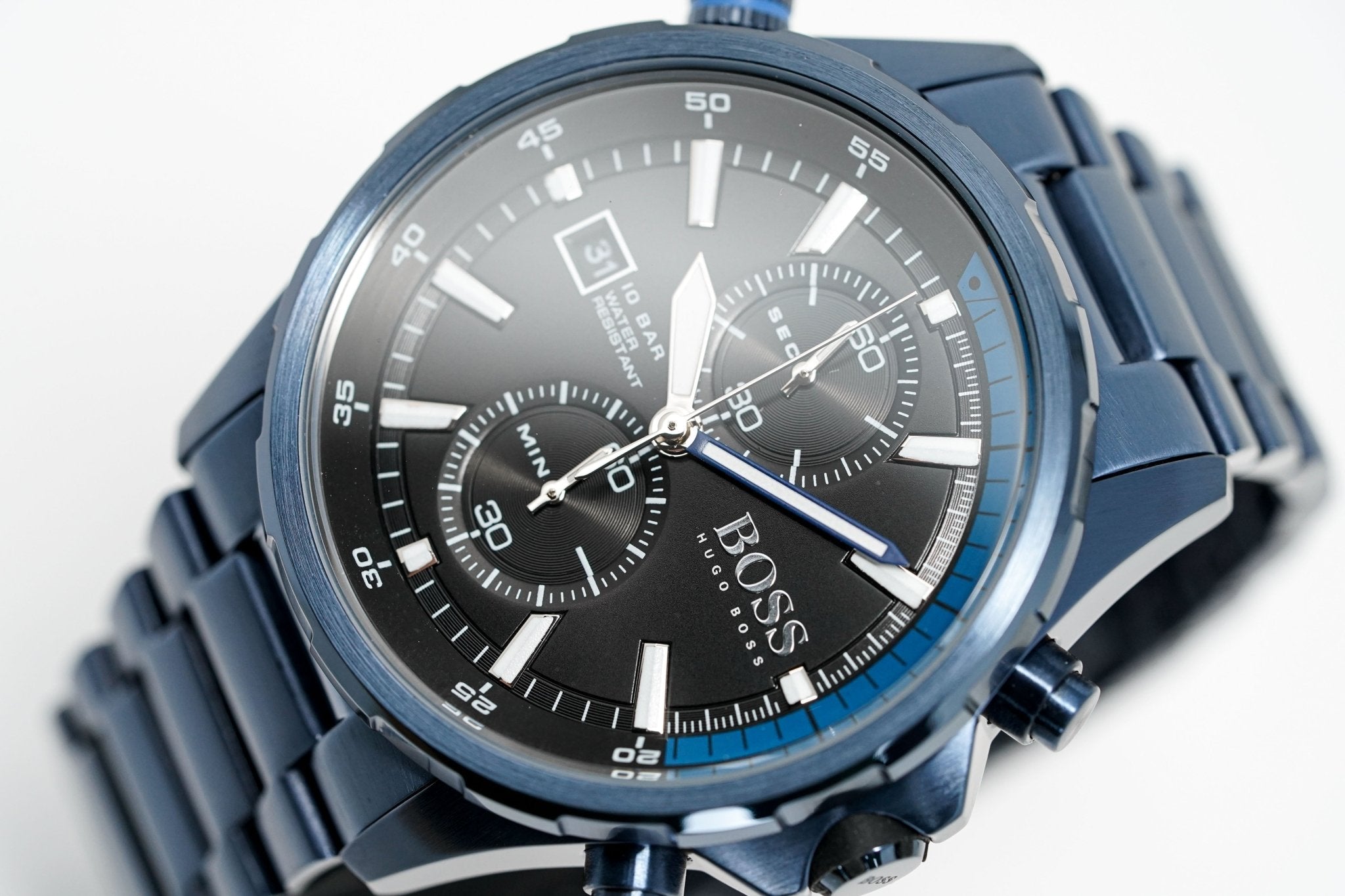 Hugo Boss Men S Watch Chronograph Globetrotter Blue Pvd Hb1513824