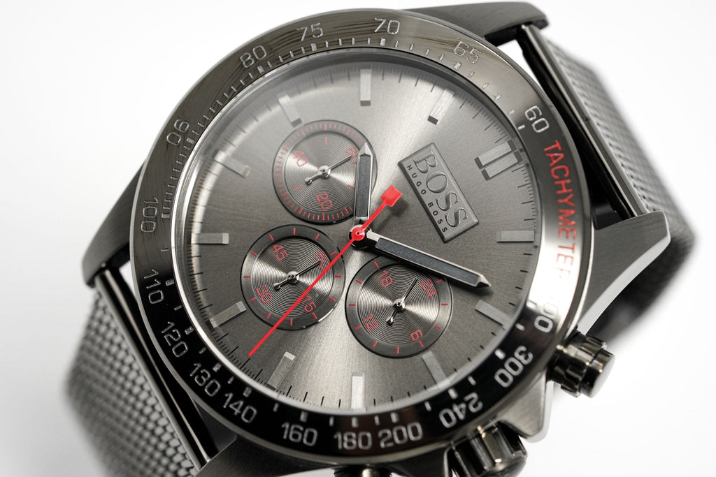 Hugo Boss Men S Watch Chronograph Ikon Grey Mesh Hb1513443