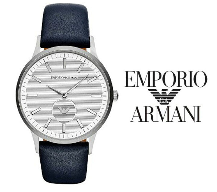 Emporio Armani Renato White Dial Blue Leather Strap Watch For Men Ar11119