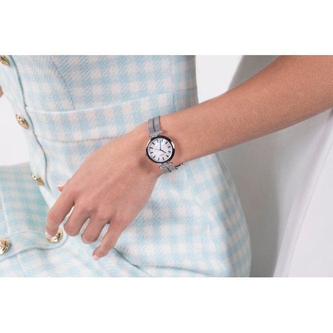 Guess Watches Ladies Array Stainless Steel Mesh Silver Watch Gw0471l1