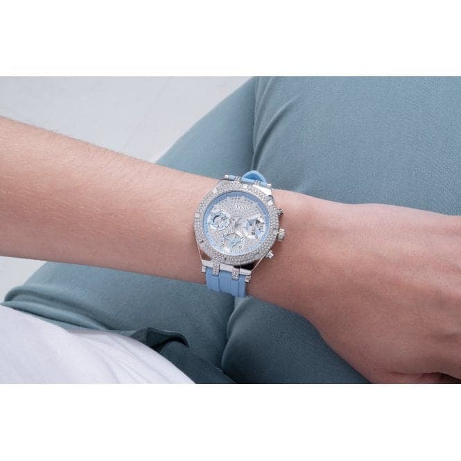 Guess Watches Ladies Heiress Silicone Silver Watch Gw0407l1