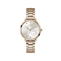 Guess Watches Ladies Rose Gold Sparkling Rose Steel Floral Print Watch Gw0242l3