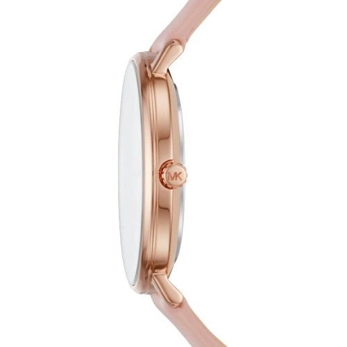 Michael Kors Mk2741 Ladies Pyper Rose Gold Silver With Pink Leather Watch