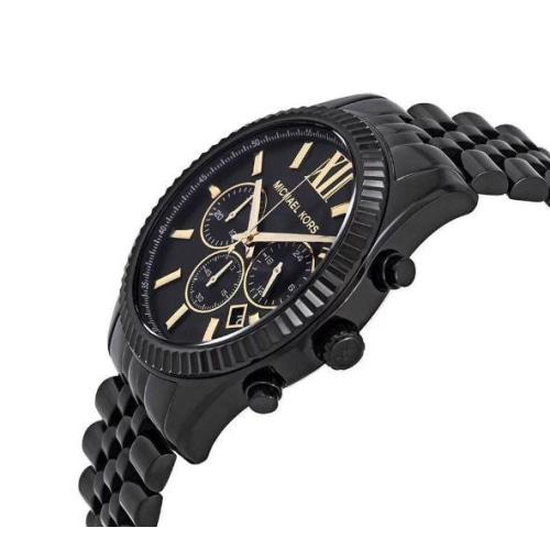 Michael Kors Lexington Men S Black Chronograph Watch Mk8603