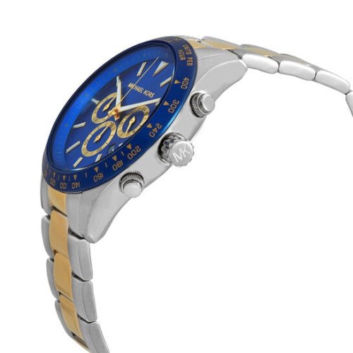 Michael Kors Mk8825 Men S Layton Two Tone Blue Chronograph Watch