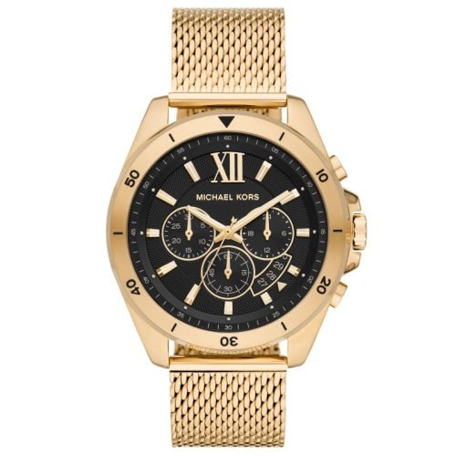 Michael Kors Mk8867 Men S Brecken Gold Black Mesh Chronograph Watch