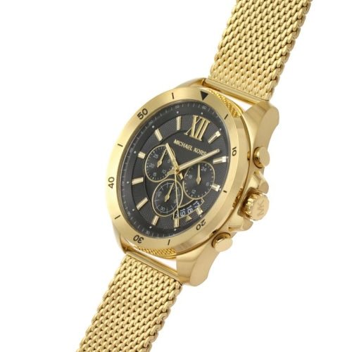 Michael Kors Mk8867 Men S Brecken Gold Black Mesh Chronograph Watch