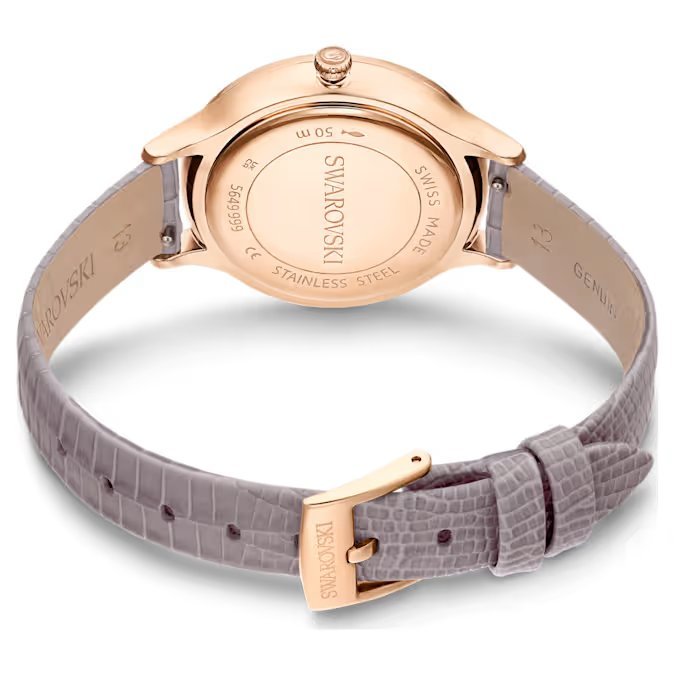 Swarovski Octea Nova Quartz Rose Gold Tone Taupe Watch 5649999