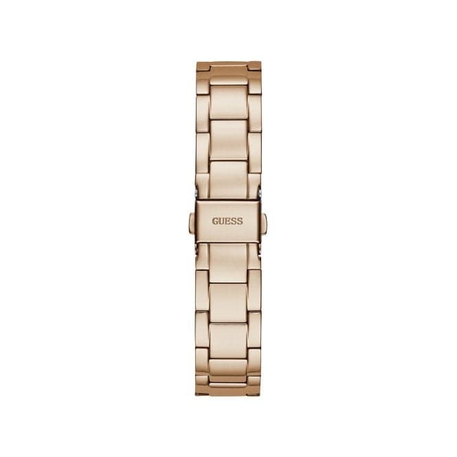 Guess Watches Quattro Clear Ladies Trend Rose Gold Stainless Steel Watch Gw0300l3