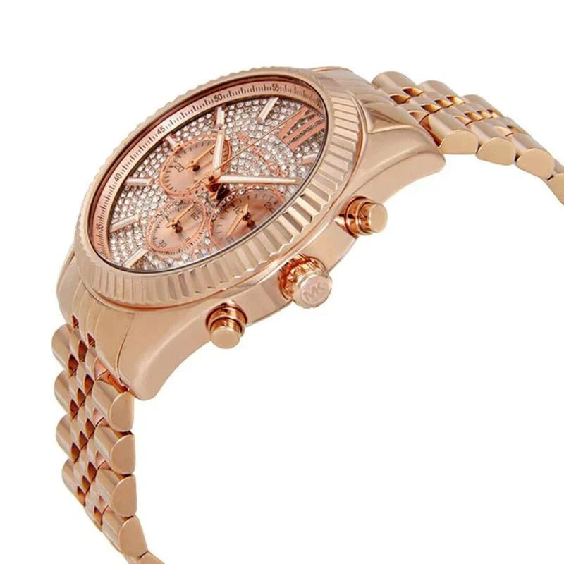 Michael Kors Mens Watch Lexington Chronograph Gold Rose Mk8580