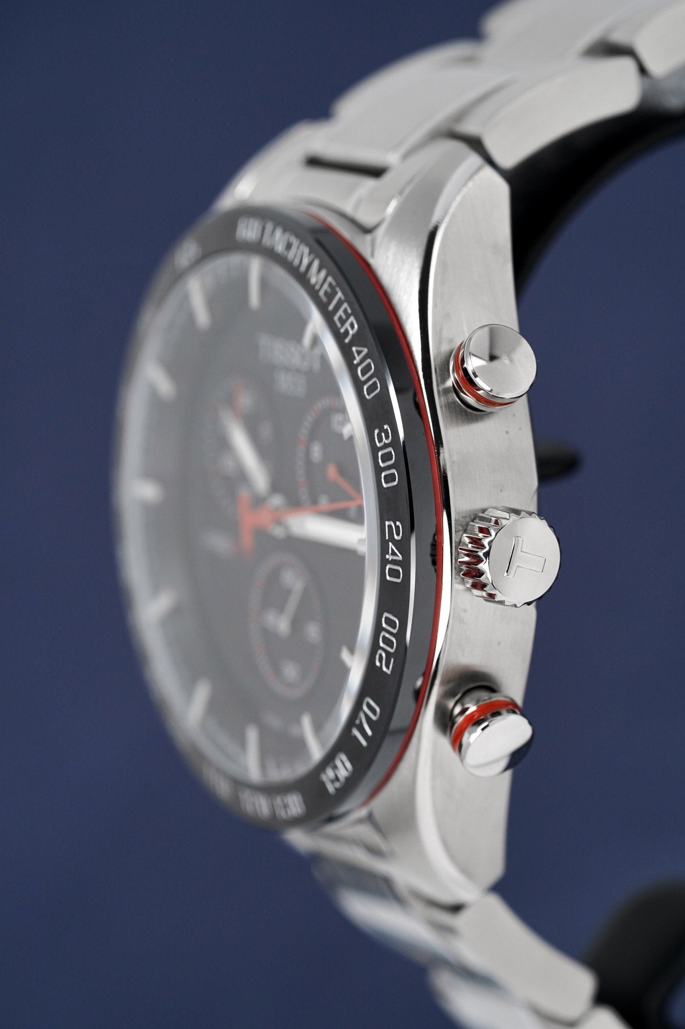 Tissot Mens Chronograph Watch Prs 516 Steel Red T1004171105101