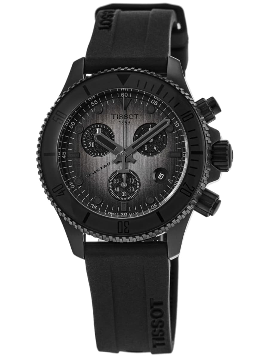 Tissot Seastar 1000 Quartz Chronograph 38mm Black PVD Rubber T120.217.37.061.00