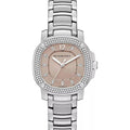 Burberry The Britian Diamonds Brown Dial Silver Steel Strap Watch For Women Bby1803